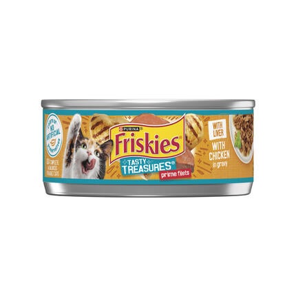 12591936_50000577965_מזון לח ומלא לחתולים פריסקיז Tasty Treasures נתחי עוף וכבד ברוטב