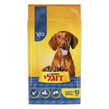12466720_07613036251389_דוגלי אקטיב מזון יבש ומלא עם חלבון בקר - לכלבים בוגרים, פעילים ונמרצים במיוחד