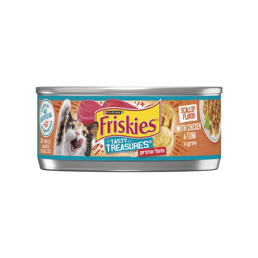 12591970_50000577958_מזון לח ומלא לחתולים פריסקיז Tasty Treasures נתחי עוף וטונה ברוטב