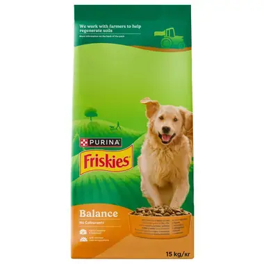 12607790_7613031394869_פריסקיז מזון יבש מלא לכלבים בוגרים עם עוף, בקר וירקות 15 קילו