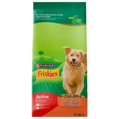 12607791_7613031394876_פריסקיז מזון יבש מלא לכלבים בוגרים פעילים עם בקר וירקות 15 קילו